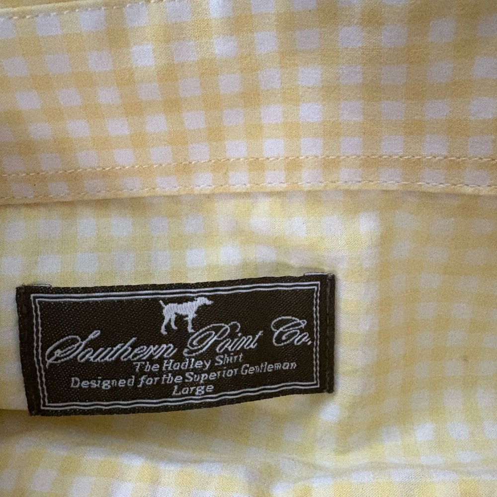 Yellow Gingham Southern Point Co. Men's Shirt size large - Picture 4 of 4